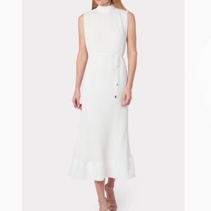 MILLY Melina midi dress, white, 4, worn once, freshly dry cleaned, Milina